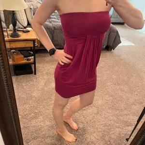 Fuchsia Pink Strapless Dress